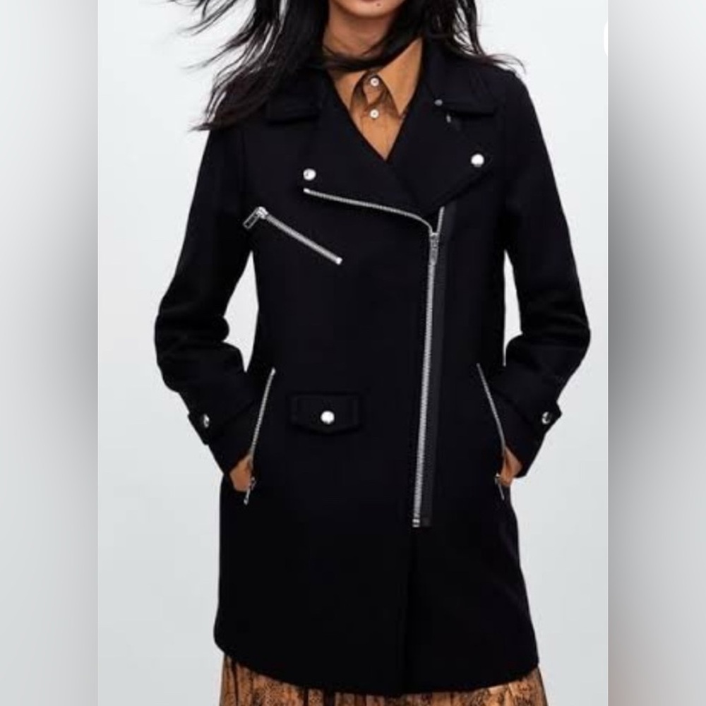 Zara Longline Biker Moto Jacket. New without tags